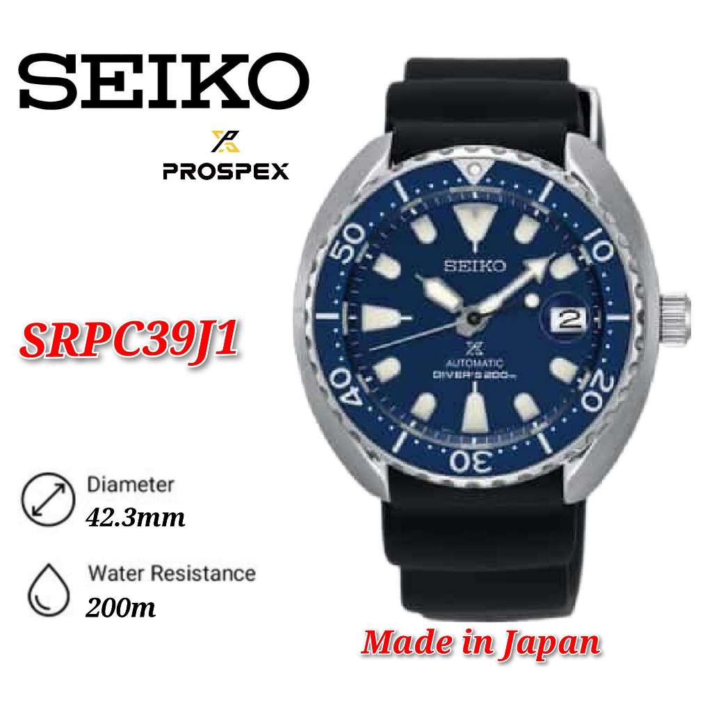 Seiko Made In Japan Prospex Turtle Mini 200M Automatic Blue SRPC39J1 Shopee Malaysia