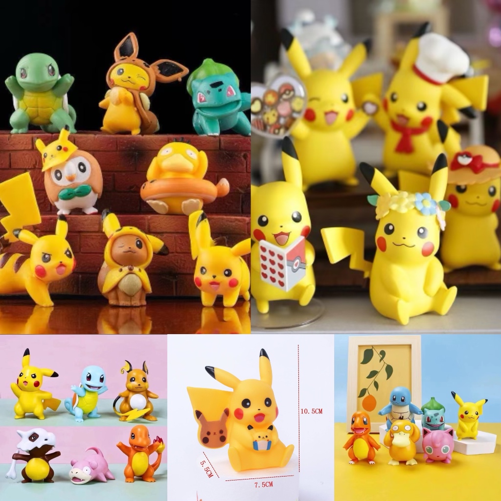 Pokemon Pikachu and Mini Pokemon Decorations, pokemon doll | Shopee ...