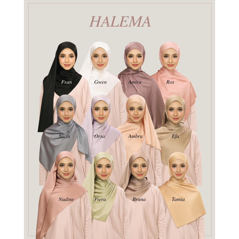Halema Matte Satin Silk Shawl By The Hijab Co. | Shopee Malaysia