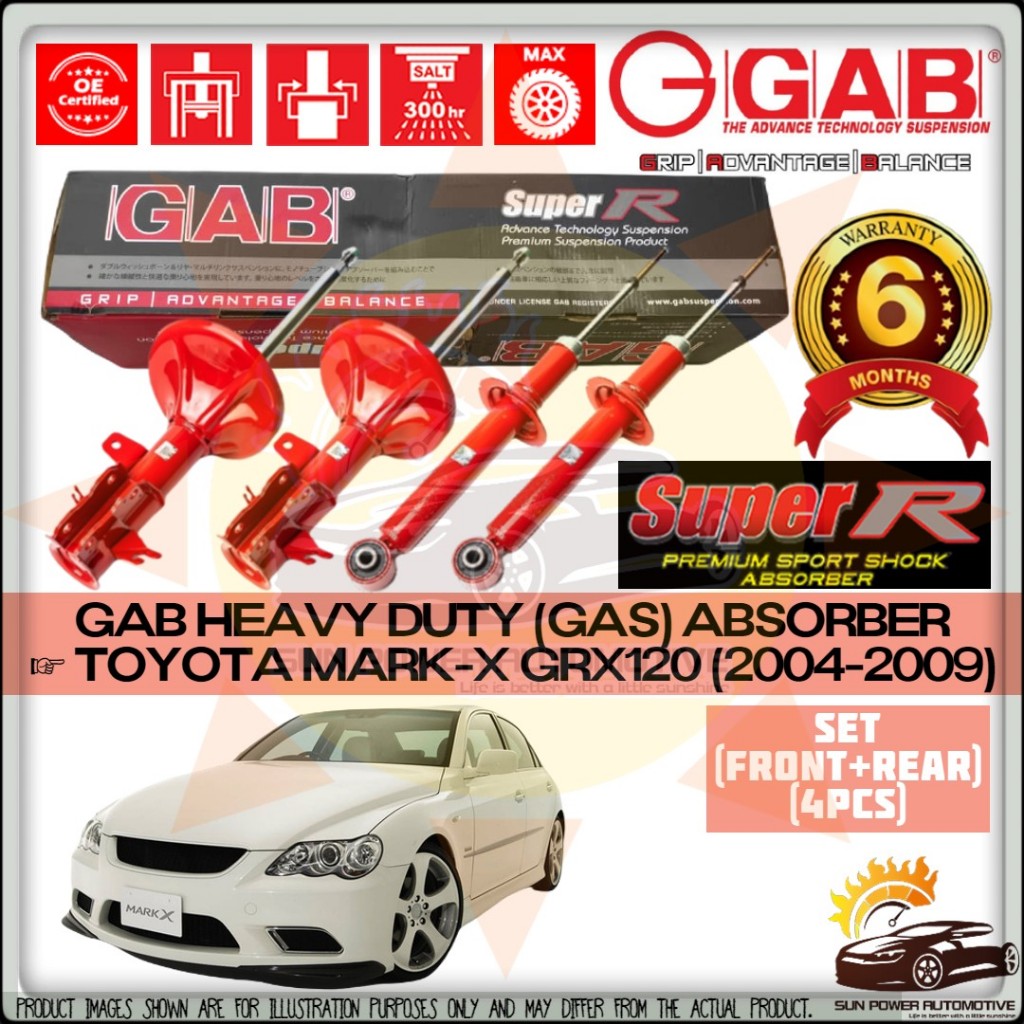 GAB SUPER R PREMIUM SPORT HEAVY DUTY Toyota Mark X Mark-X GRX120 Gas ...