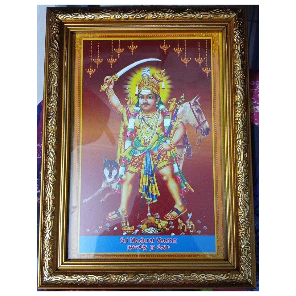 Sri Madurai Veeran photo frame ( length 28cm with 21cm) | Shopee Malaysia