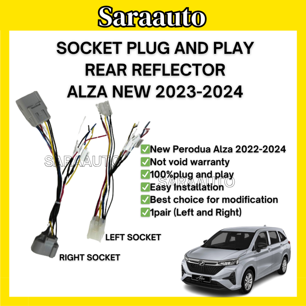 Socket Plug And Play Rear Tail Lamp Perodua Alza New 2023-2024 | Shopee ...