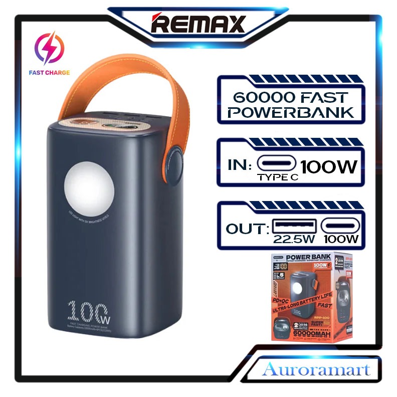 Original Remax Power Bank 60000mAh PowerBank Fast Charging 100W Input ...