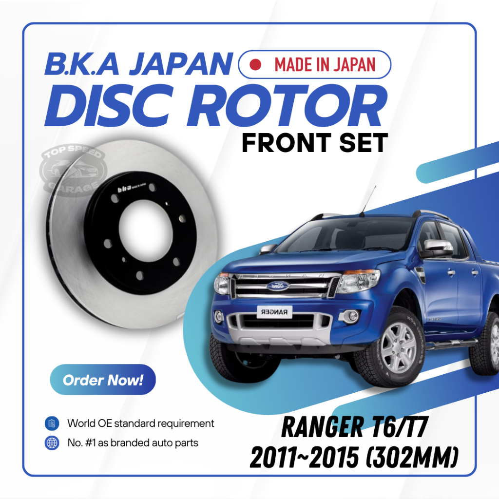 BKA JAPAN DISC ROTOR [ FRONT ] - FORD RANGER T6/T7 4X4 | Shopee Malaysia
