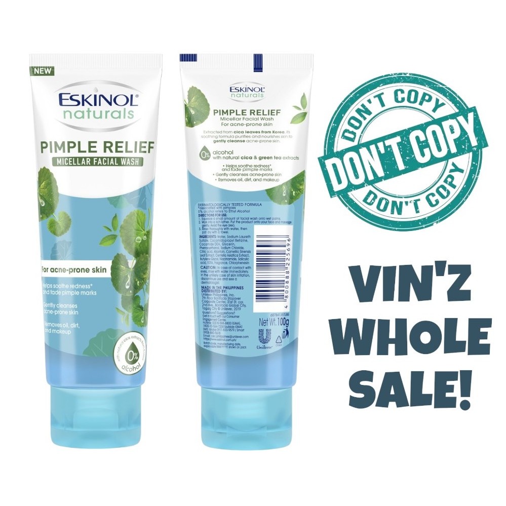 Eskinol Naturals Micellar Facial Wash Pimple Relief with Cica and Green ...