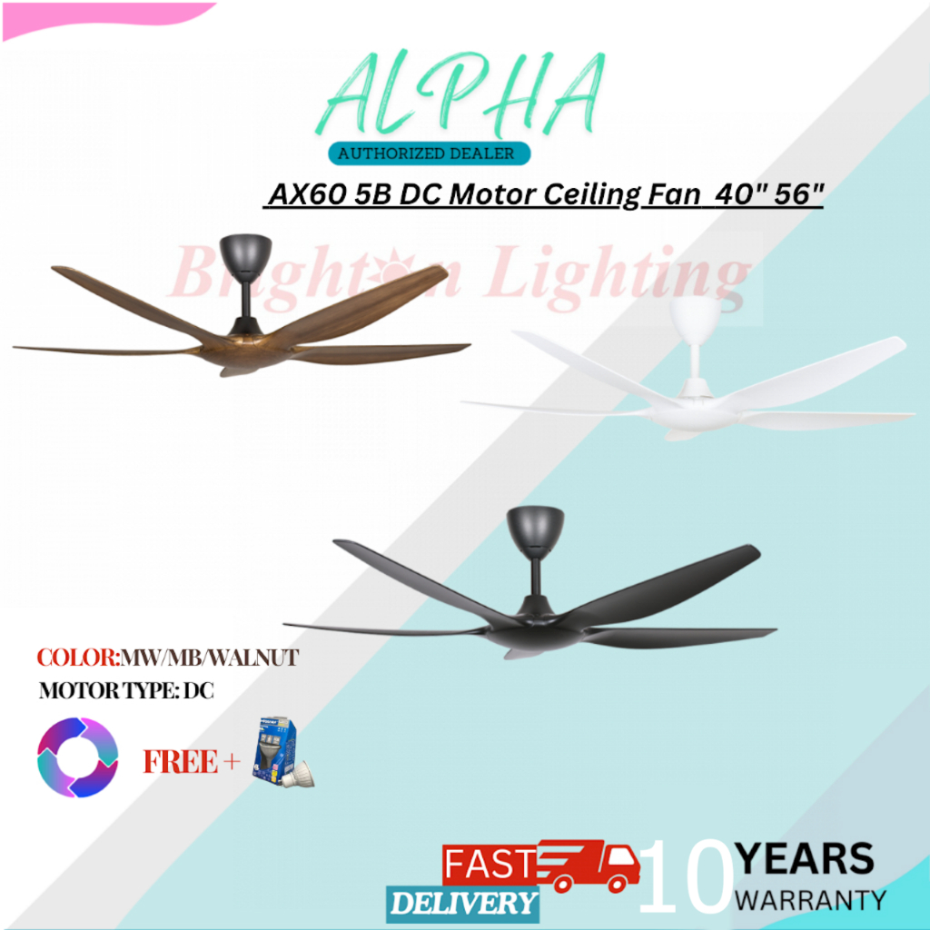 ALPHA AlphaFan AX60 5B DC Motor Ceiling Fan with 5 Blades 8 Speed ...