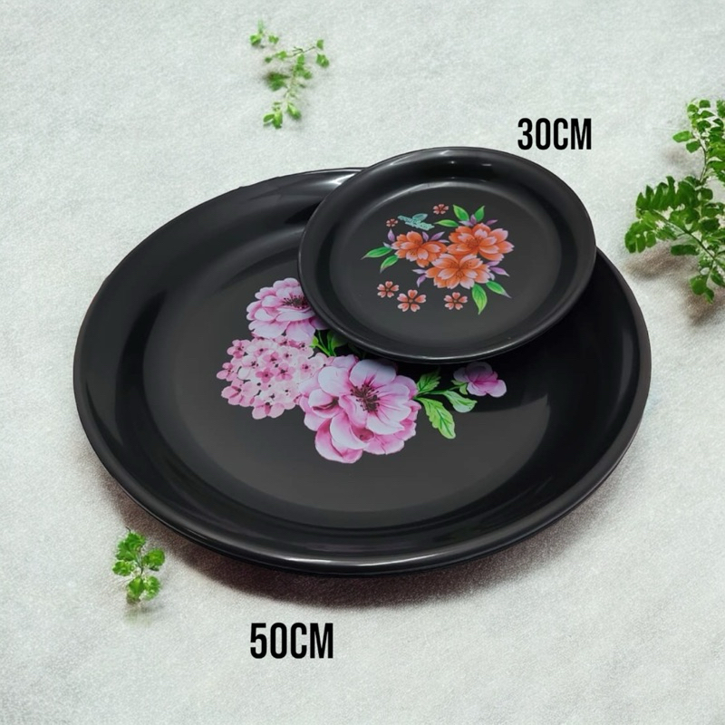 Dulang Plastik Bulat 30cm 50cm Flower Tray Dulang Hidang Kuih Raya ...