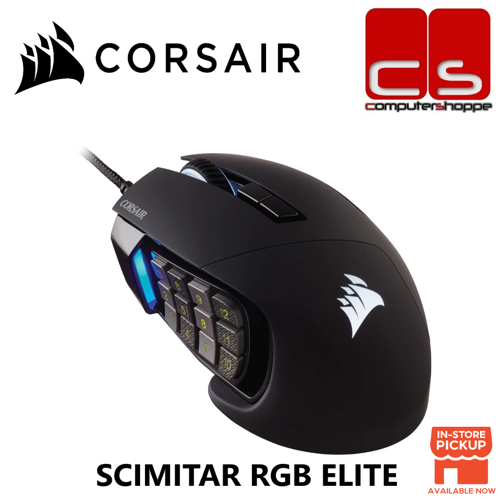 Corsair SCIMITAR RGB ELITE Optical MOBA/MMO Gaming Mouse Shopee