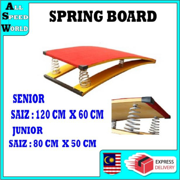 SPRING BOARD GYMNASIUM BOARD 4 SPRING CARPET TOPPED GYMNASTIC WOODEN ...