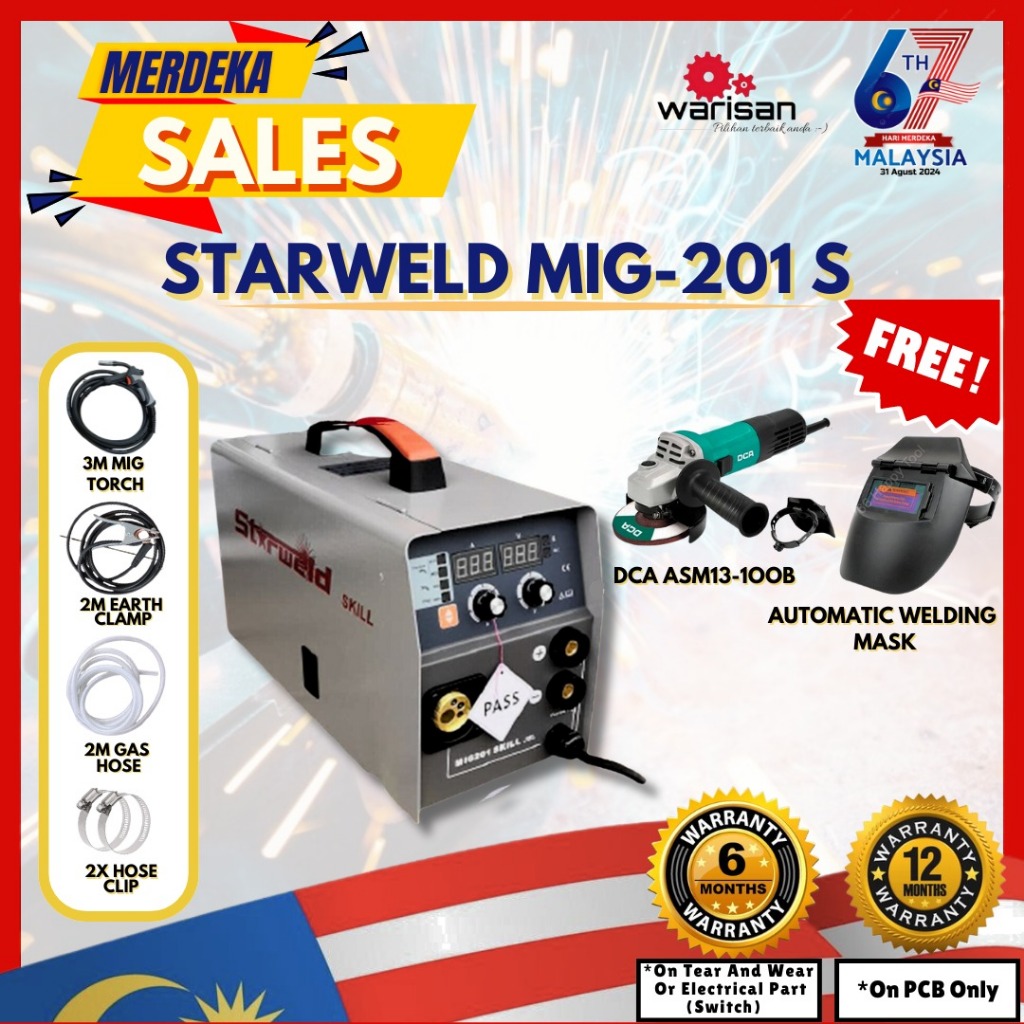 🔥HOT MERDEKA SALE!🔥STARWELD Welding Machine MIG201S MESIN KIMPALAN 5kg ...