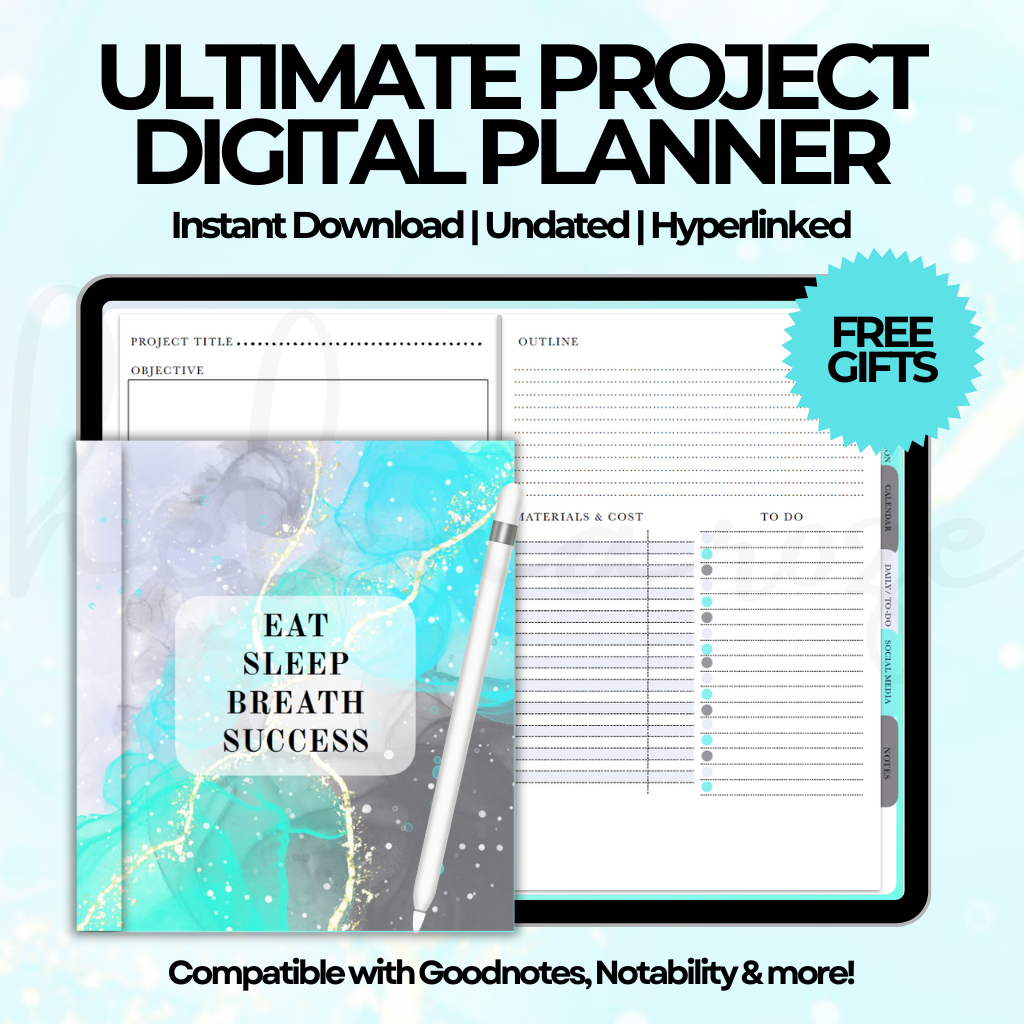 Ultimate Project Digital Planner Hyperlinked, Work Planner, executive ...
