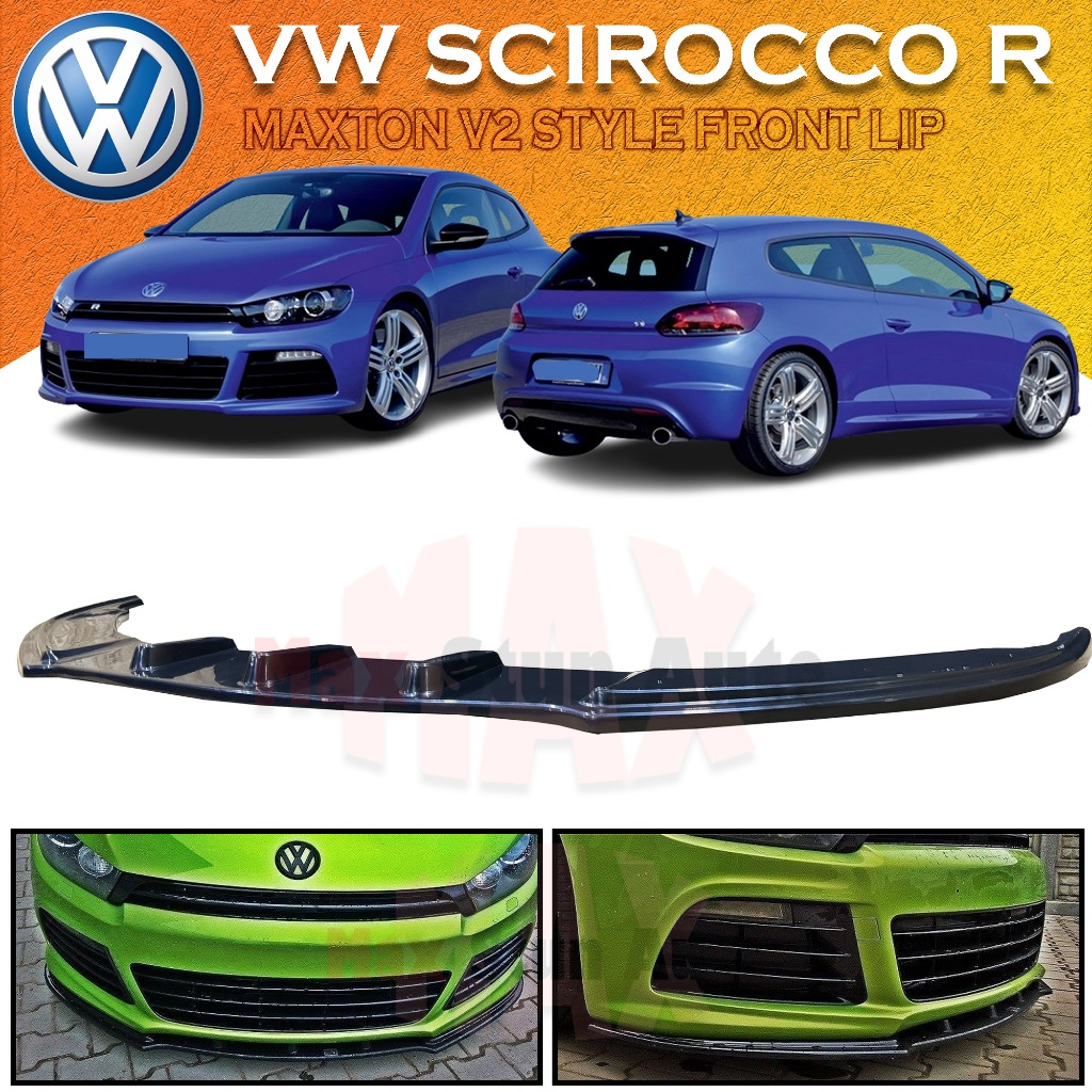 VOLKSWAGEN SCIROCCO R 2009 MAXTON V1 STYLE FRONT BUMPER LIP FRONT V-LIP ...