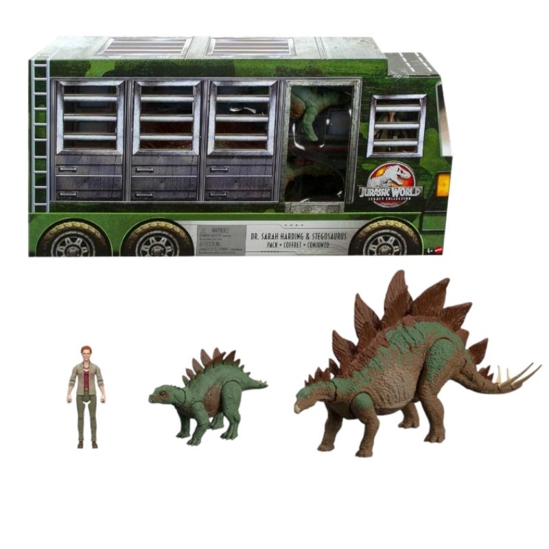 Mattel Jurassic World Legacy Collection Stegosaurus with Baby & Dr ...