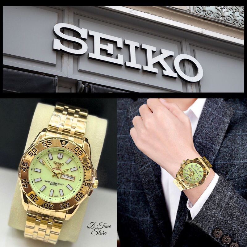 SEIKO 5 Men s Premium Metal Watch Elegant Analogue Date Day 100 Waterproof Limited Edition Durable Design Shopee Malaysia
