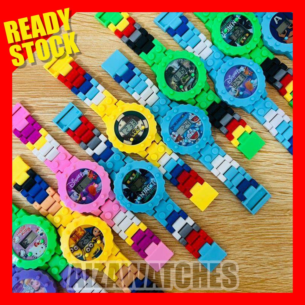 JAM LEGO BUDAK MARVEL BATMAN ELSA FROZEN IRONMAN BATMAN UNICORN MOANA SPIDERMAN HULK NINJA WATCHES TOYS Shopee Malaysia