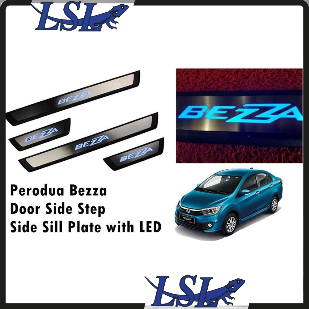 Car Side Sill Plate Door Step LED chrome x90 kereta baru ATIVA axia ...