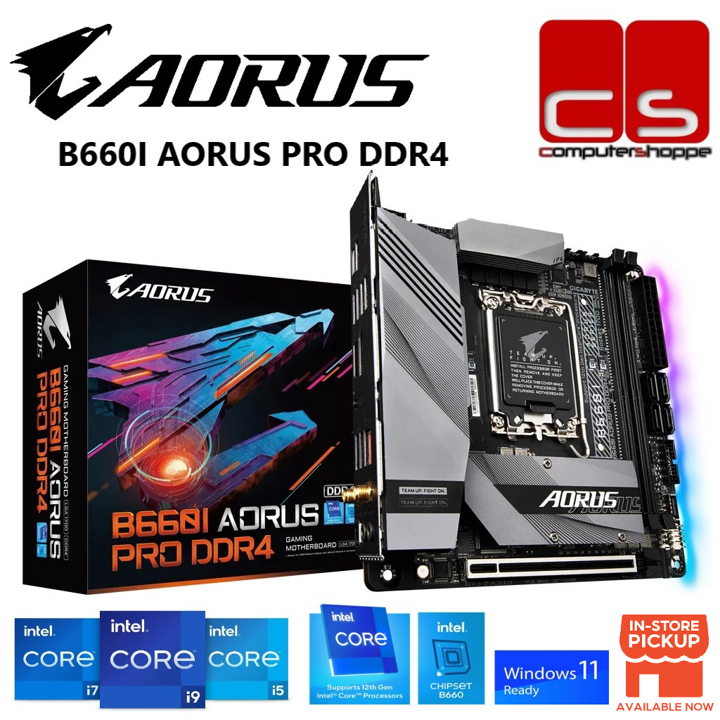Gigabyte B660I AORUS PRO DDR4 Mini-ITX Gaming Motherboard + Intel 12th ...