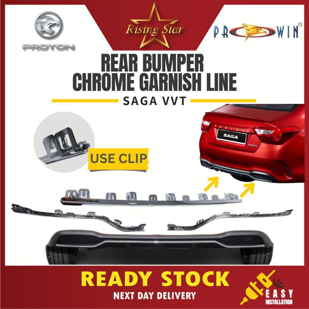 Proton Saga 2019 - 2022 Saga VVT Rear Bumper Garnish Stainless Steel ...