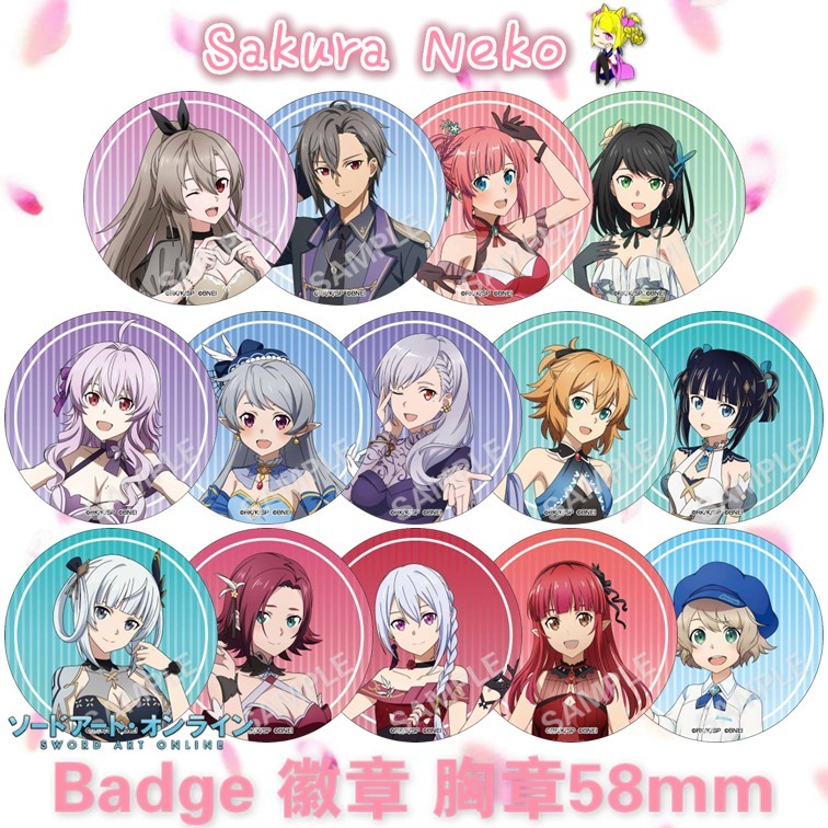 Ready Stocks SAO Sword Art Online 刀剑神域 Anime Button Badge 徽章 胸章 58mm ...