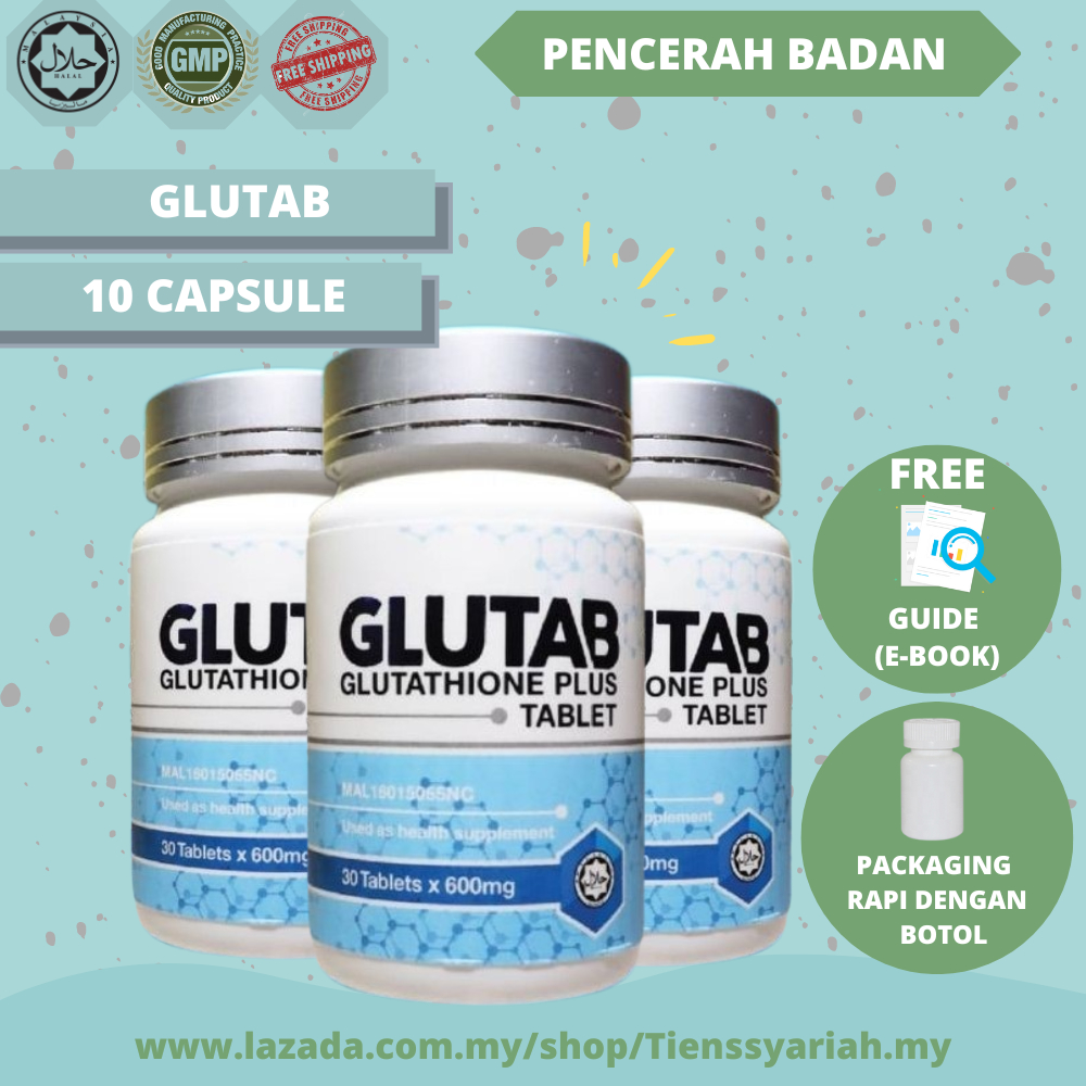 Pemutih Badan Original Glutab Glutathione Supplement Kulit Putih Pencerah Muka Niacinamide Whitening