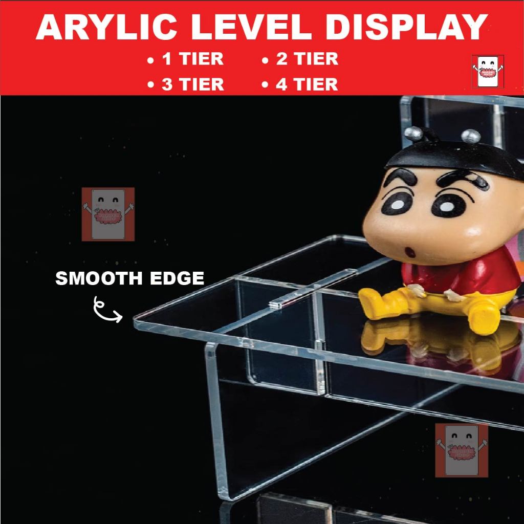 Acrylic Level Tier Display Stand Shelf Rack Transparent Acrylic Toy ...