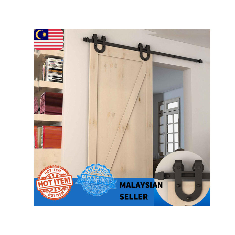 🔥READY STOCK🔥 Barn Door Railing Set 2 meter Big Horse Shoe Design Barn ...