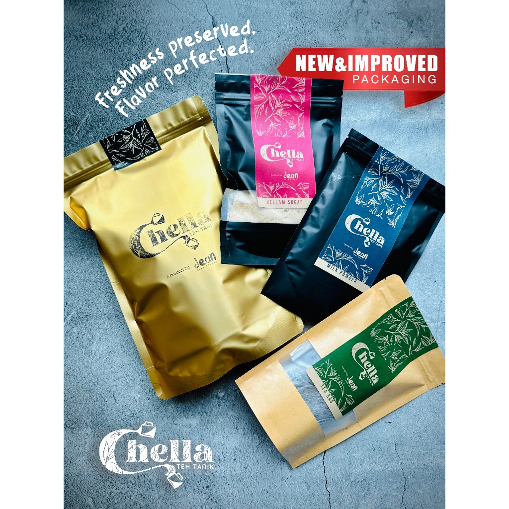 Chella Teh Tarik 3-in-1 Complete Set [Tea Bags + Vellam Sugar + Milk ...