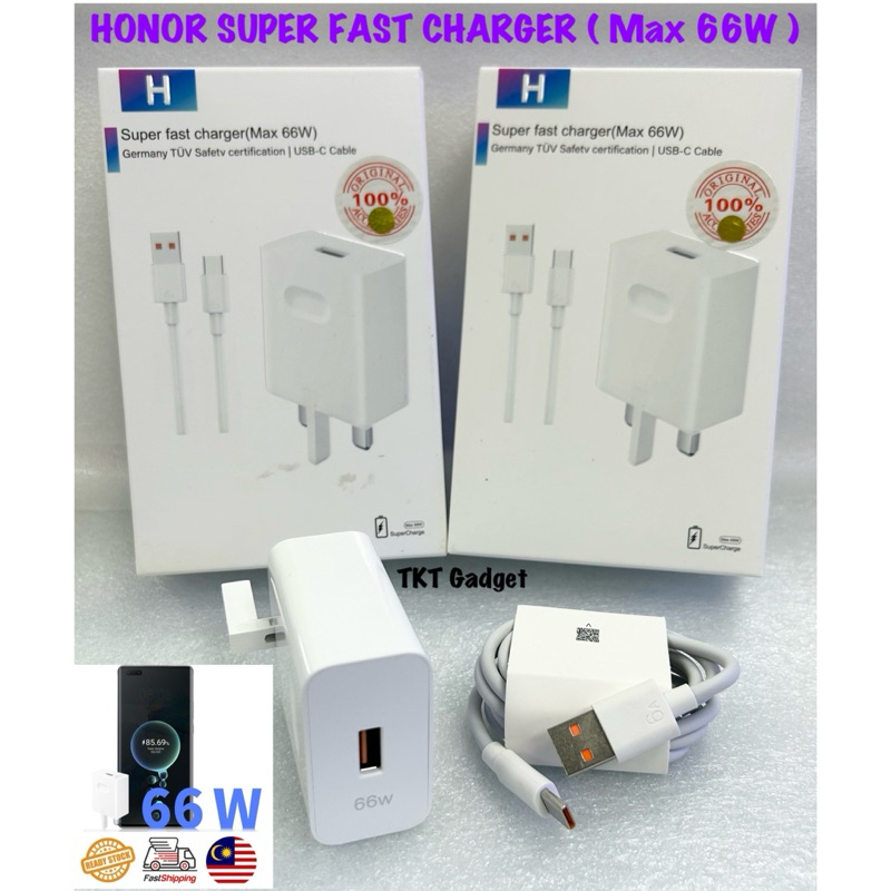 Caricabatterie HONOR 66W SuperCharge Con Cavo USB-C – Adattatore Ricarica Veloce Originale - Foto 2
