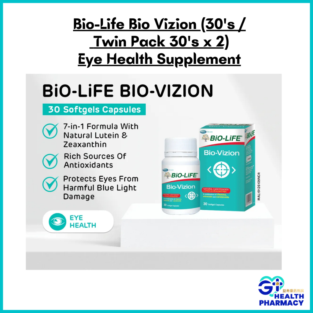 Biolife Bio Vizion (30's / Twin Pack 30's x 2) Eye Health Supplement ...
