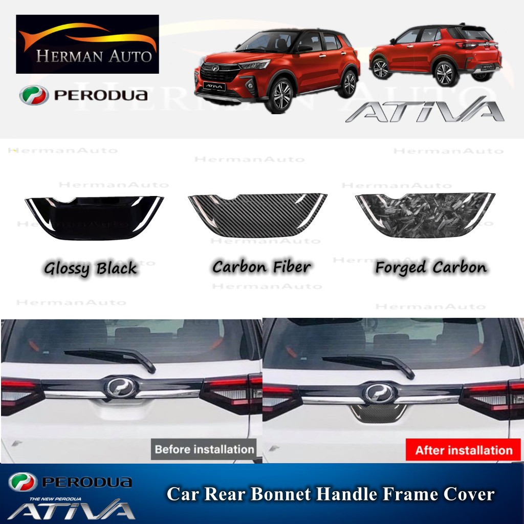 HermanAuto Perodua Ativa Car Rear Bonnet Handle Cover Rear Gate Handle ...