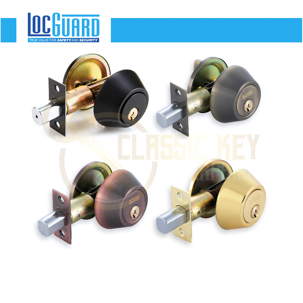 LOCGUARD Deadbolt Door Lock Set GD-101 Series (Matt Black / Antique ...
