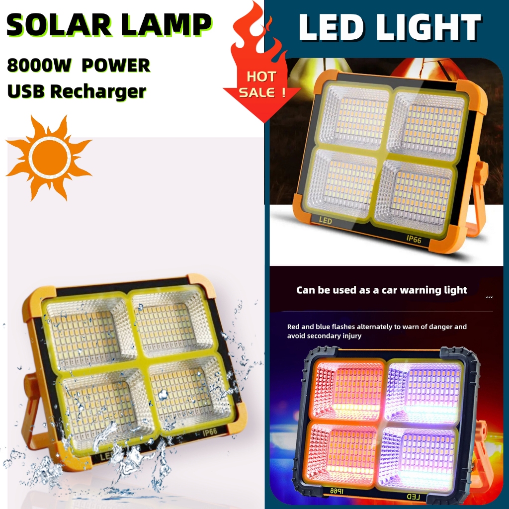 Free Shipping🇲🇾 ORIGINAL 288 Portable LED Work Solar Light IP66 with ...
