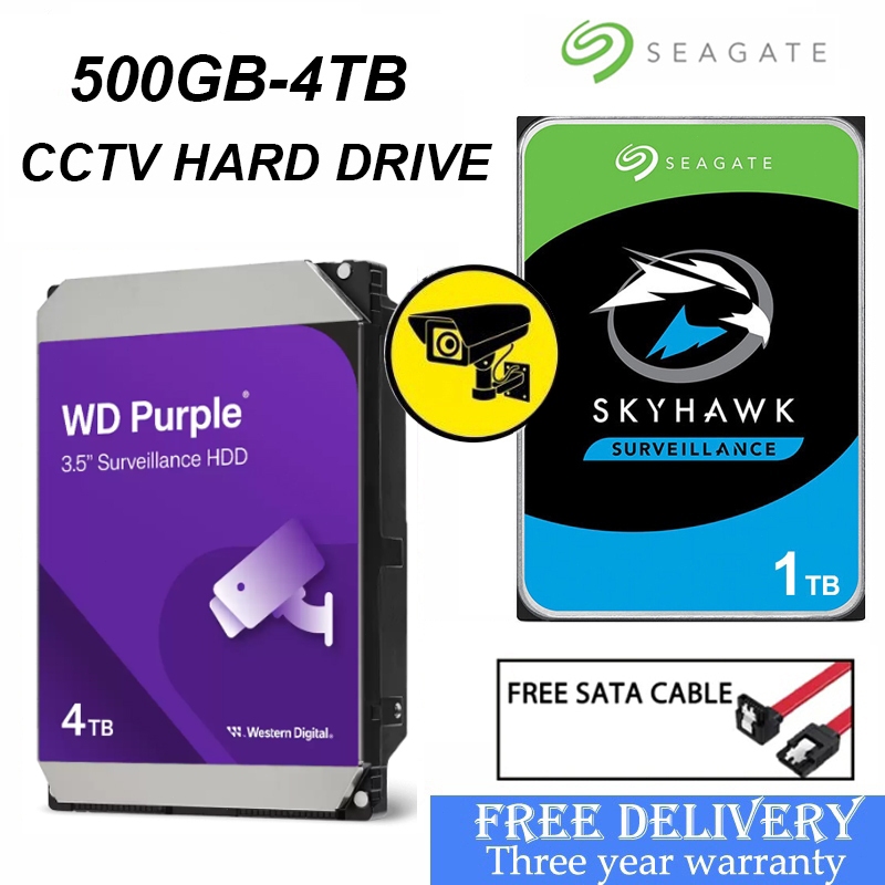 3.5" Seagate SkyHawk/WD Purple 1TB/2TB/3TB/4TB Super CCTV Hard Disk