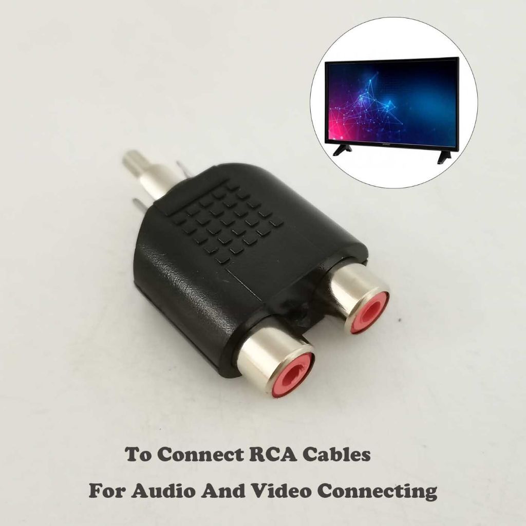 RCA Male to Dual 2 RCA Female Jack Audio Adapter Y Splitter Converter ...