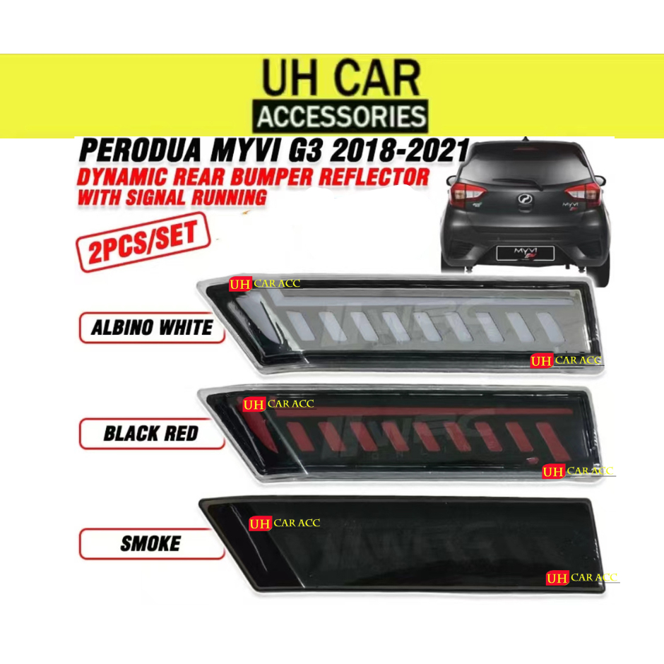 DTK Perodua Myvi G3 2018 - 2021 Dynamic Rear Bumper Reflector With ...