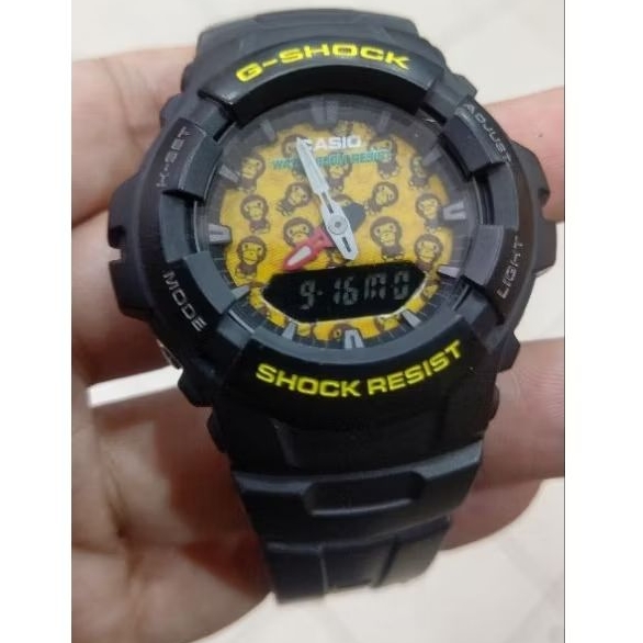 casio G shock G100 analog digital 5158 China dual time LCD negative faceplate bape nice condition Shopee Malaysia