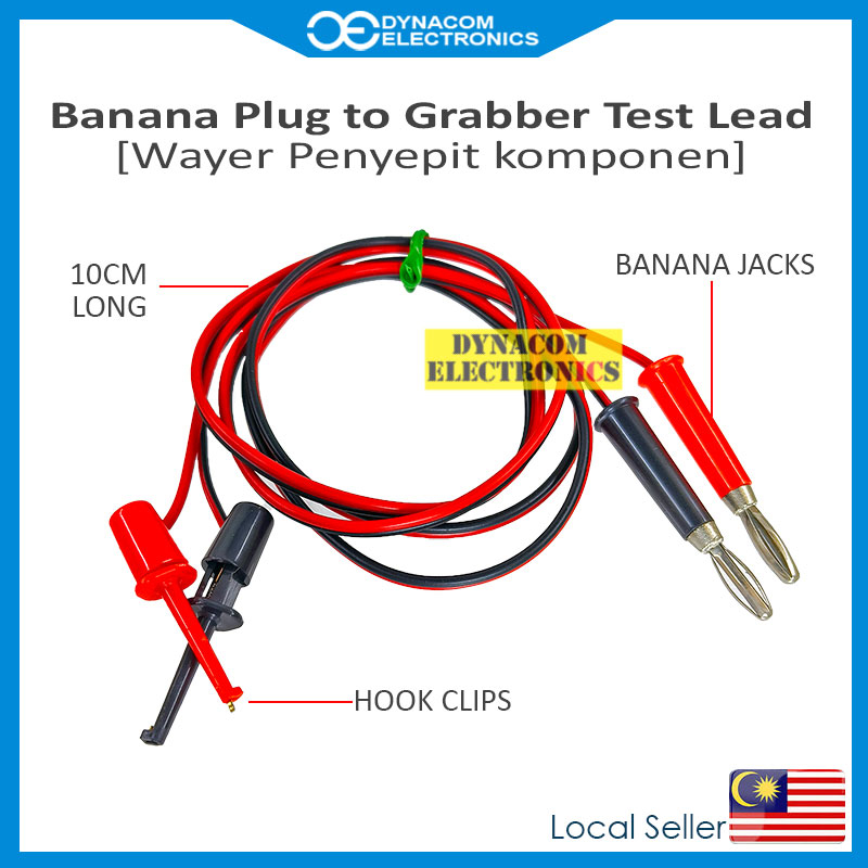 Banana Plugs to Grabbers Test Lead [Wayer Penyepit komponen] Shopee