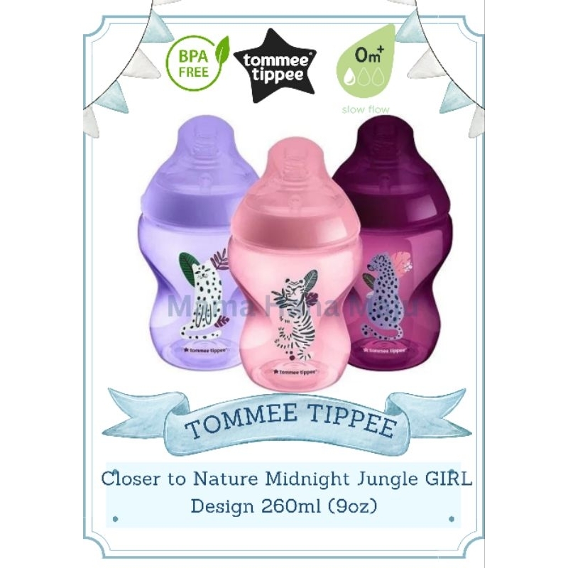 Tommee Tippee Closer To Nature Midnight Jungle Girl 260ml 9oz Loose Shopee Malaysia