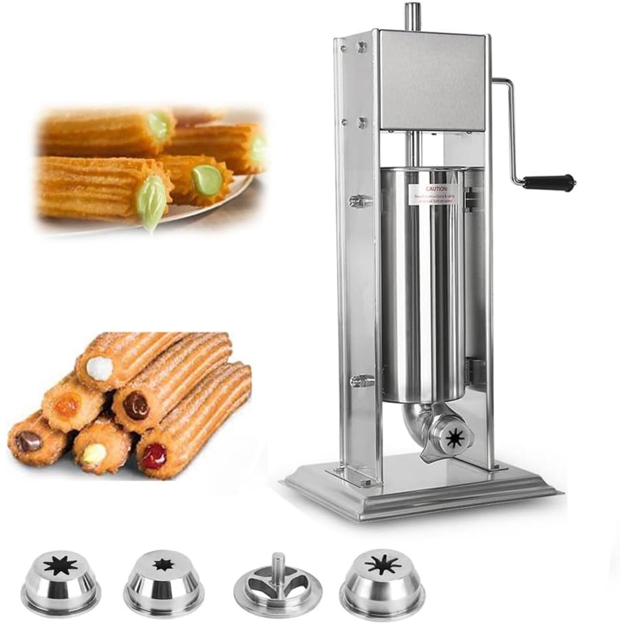 4 Nozzles Churros Maker Machine Stainless Steel Heavy Duty Manual ...