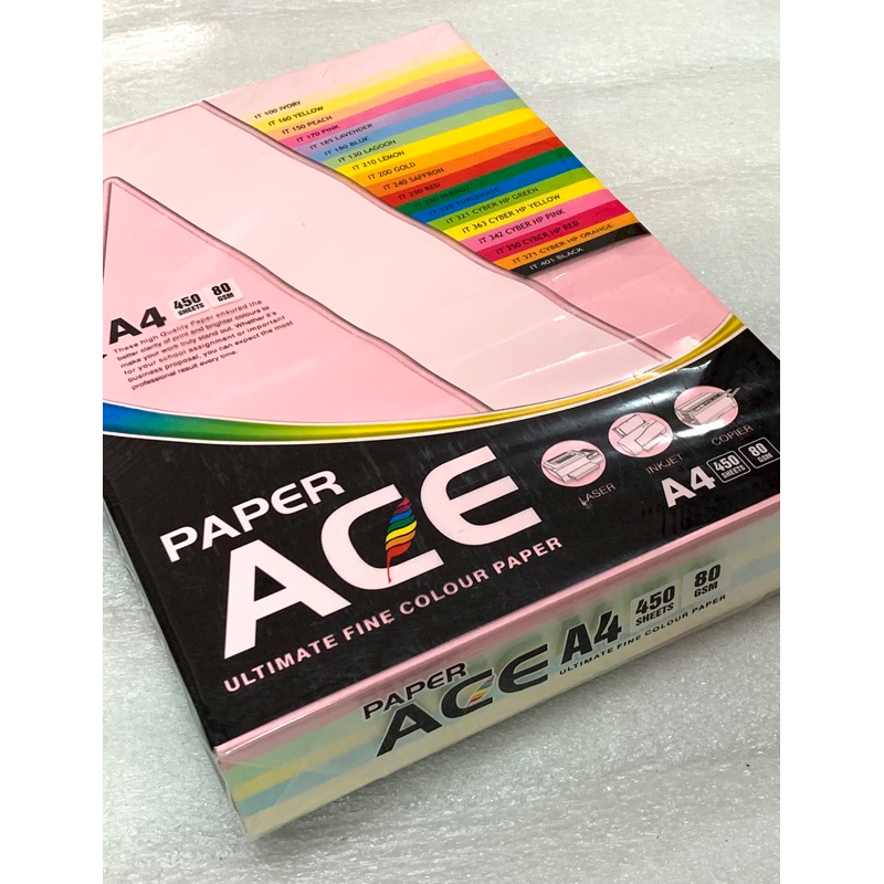 ACE Colour Paper_A4 Colour Paper_450sheets 80gsm_5 colours_Ultimate ...