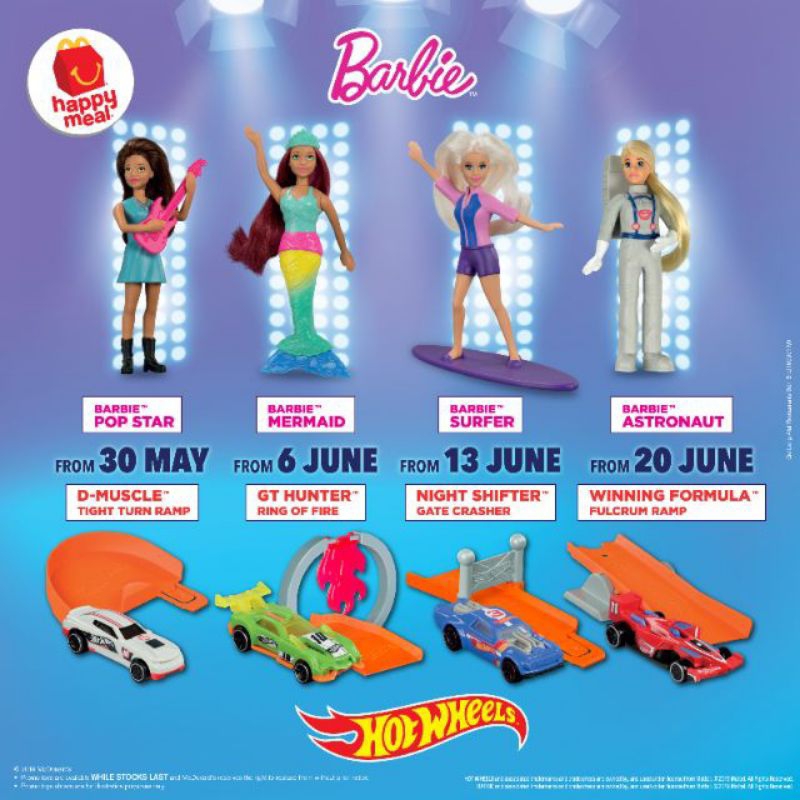 McDonald's Happy Meal Toys Barbie & Hot Wheel Shopee Malaysia