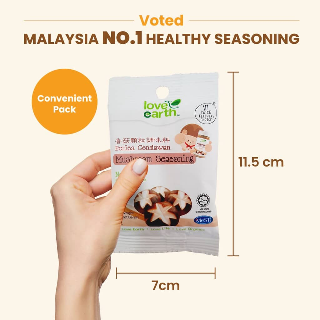LOVE EARTH Natural Mushroom Seasoning Powder 18gm (Sachet) HALAL