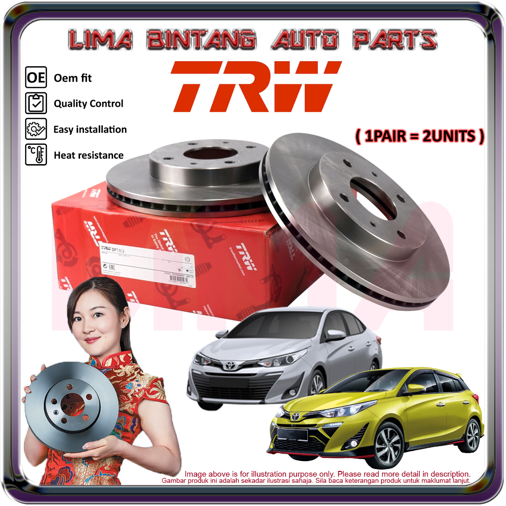 Toyota Vios NCP151 , Yaris NSP151 E J G Spec Spec Front / Rear Brake ...