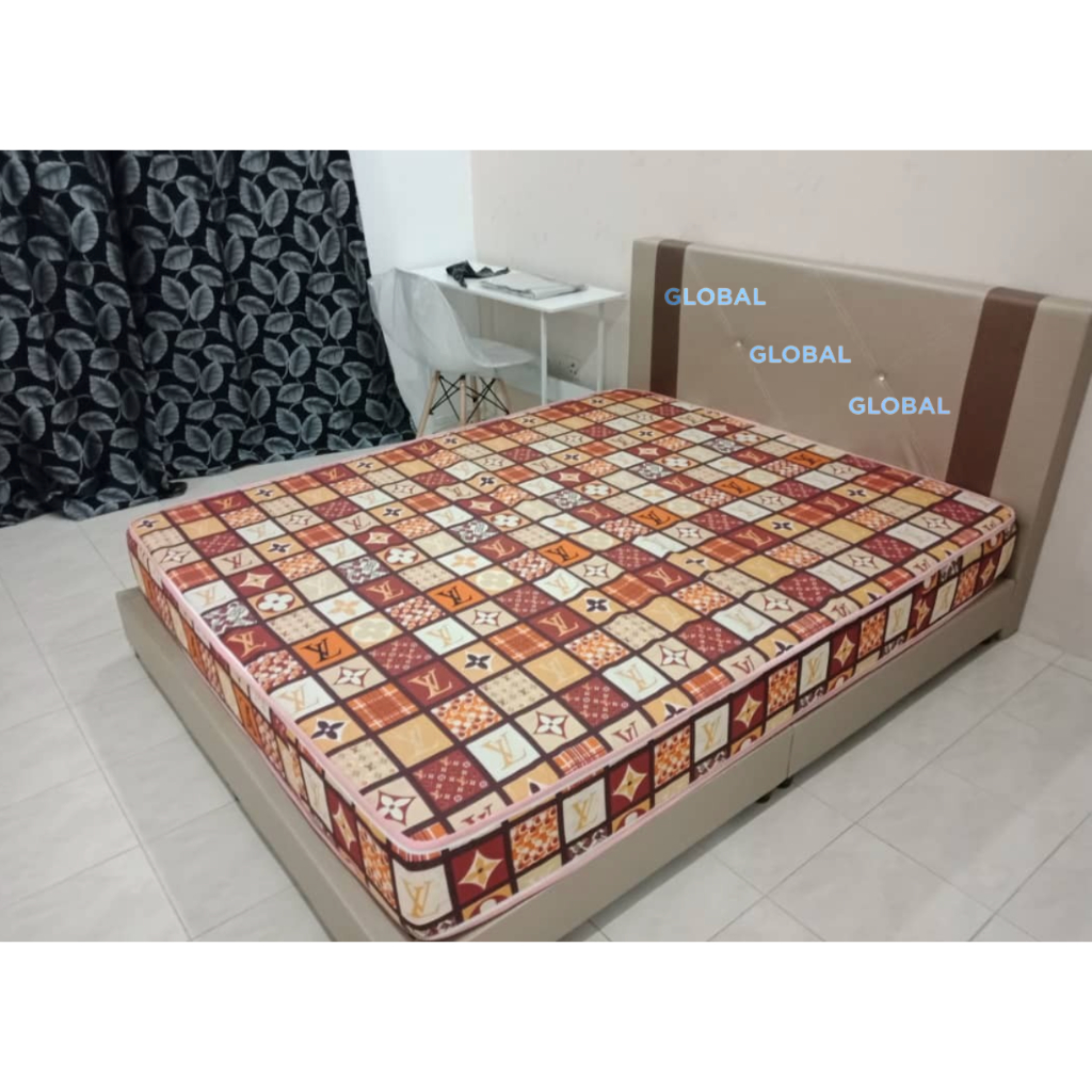 Harga Kilang Katil Kulit PVC Warna Emas Divan Katil Single Super Single ...