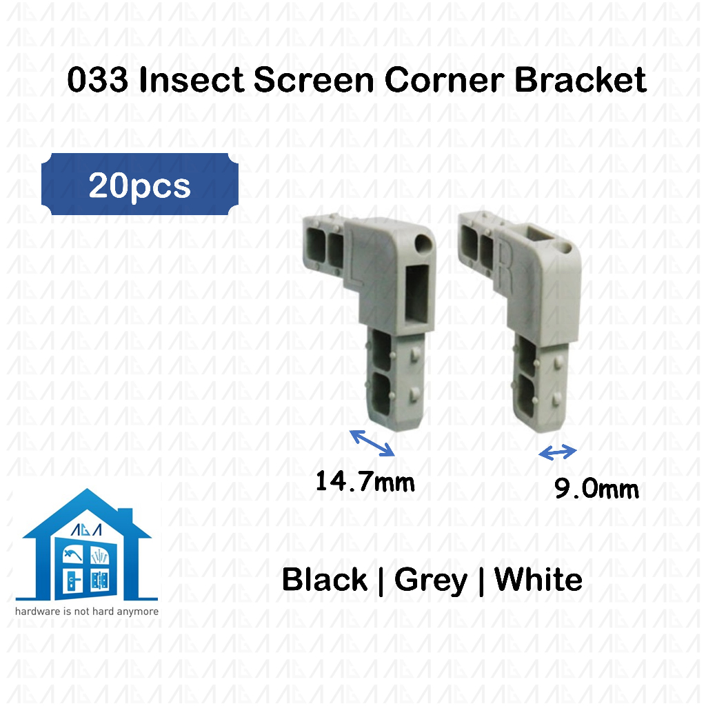 aga.alumglass 20pcs @ PVC Bracket for Insect Screen Corner Bracket 033 ...