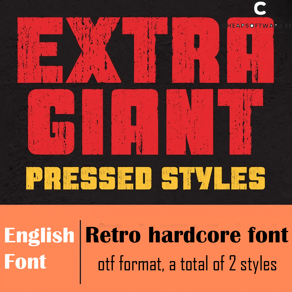 Trendy retro hardcore title poster english font material masculine style |  Shopee Malaysia