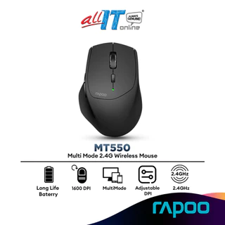 Rapoo MT550 Multi Mode 2.4G Wireless Mouse Bluetooth Mouse with 1600DPI