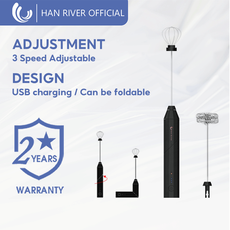 HAN RIVER Mixer USB 3 Speed Adjustable Milk Frother Handheld Electric