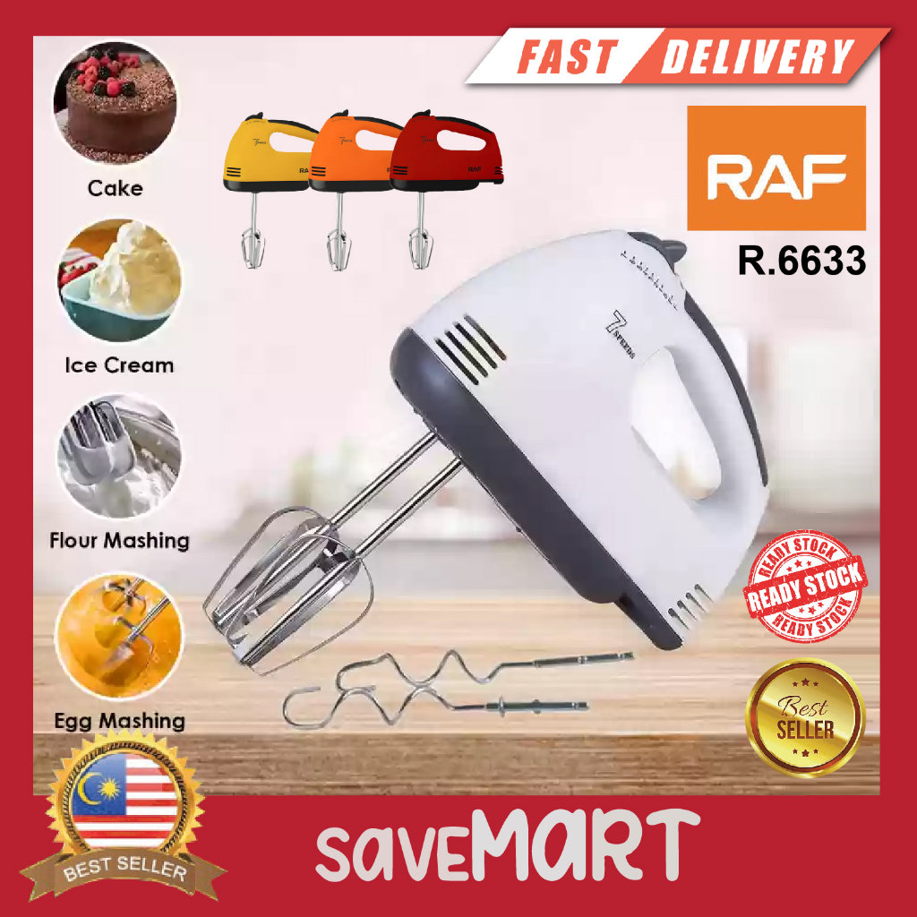 RAF/SCARLETT Electric Hand Mixer 7 Speeds Portable Handheld Baking 260W