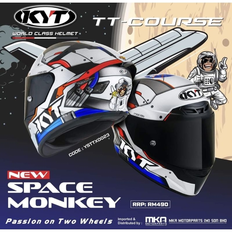ORIGINAL HELMET KYT TT COURSE SPACE MONKEY FULL FACE Shopee Malaysia